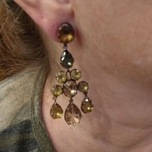 Stella and Dot Copper and gold chandelier earrings